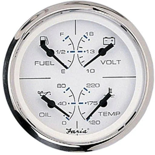 White 4 Multifunction 4-in-1 Combination Gauge with Fuel U94175