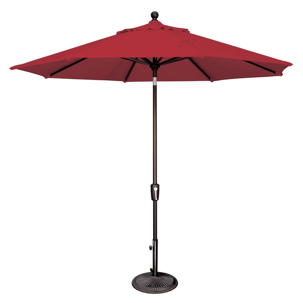 9 Foot Octagon Push Button Tilt Umbrella Jockey Red Black W1182