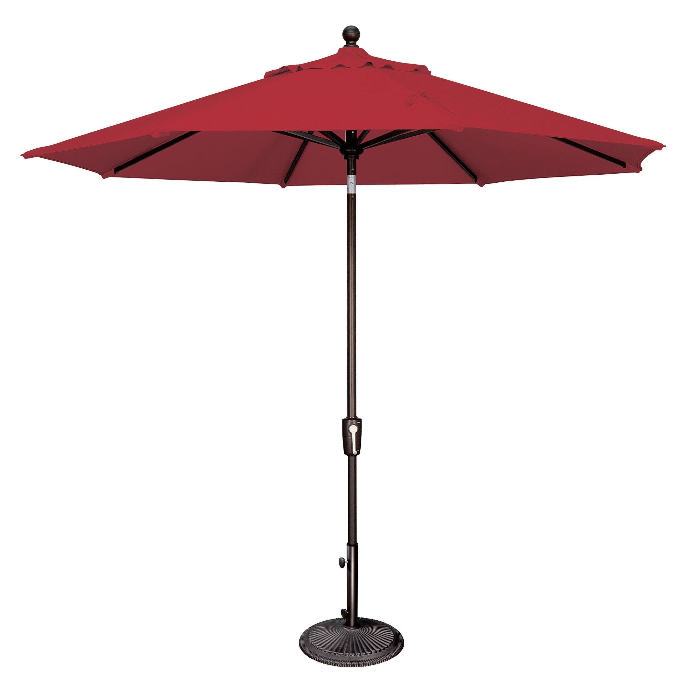 9 Foot Octagon Push Button Tilt Umbrella Jockey Red Black W1182