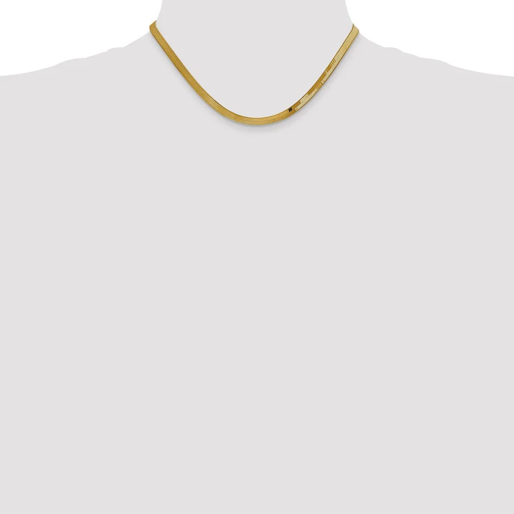 14kt Yellow Gold Herringbone Chain 16 inch Lobster Clasp Z5209