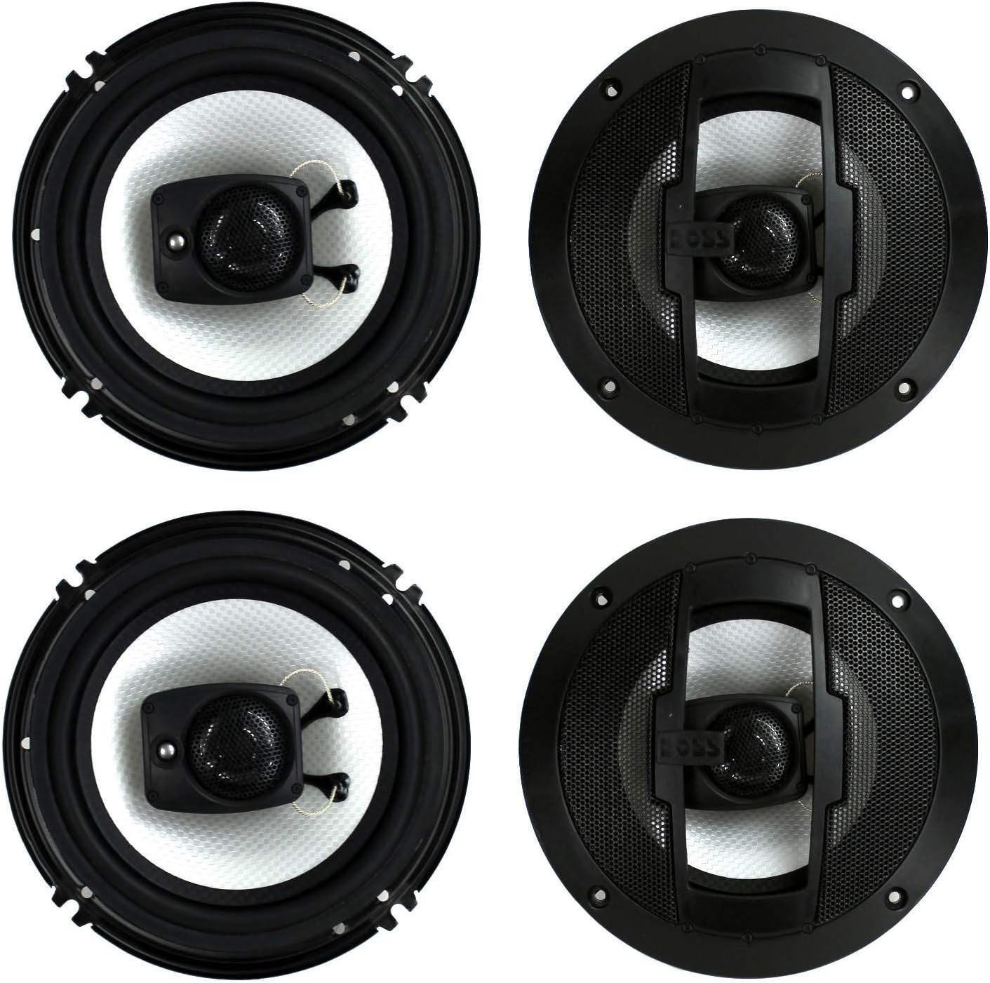 6.5" 600W 3 Way Car Audio Coaxial Speakers 4 Ohm Pack of 2 E1554