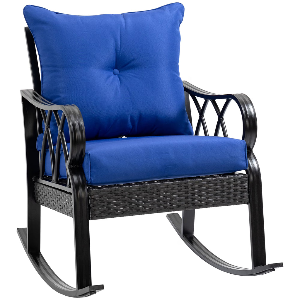 Rattan Rock Chair with Aluminum Frame D5644