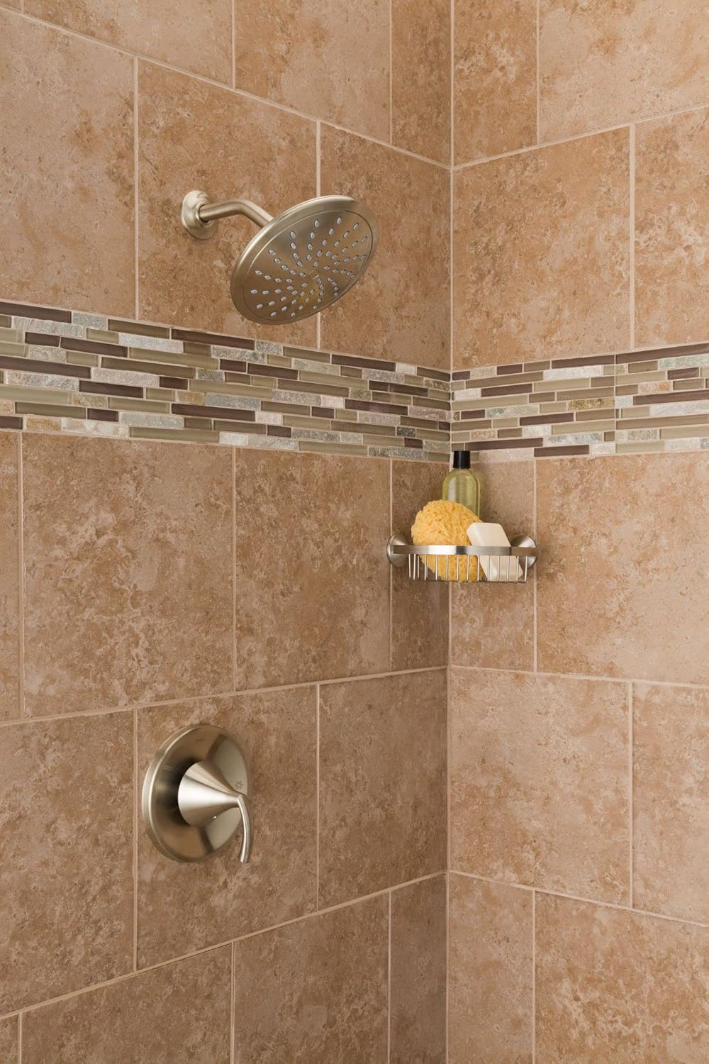 Brushed Nickel Round Rainshower Showerhead Pack of 2 P3629