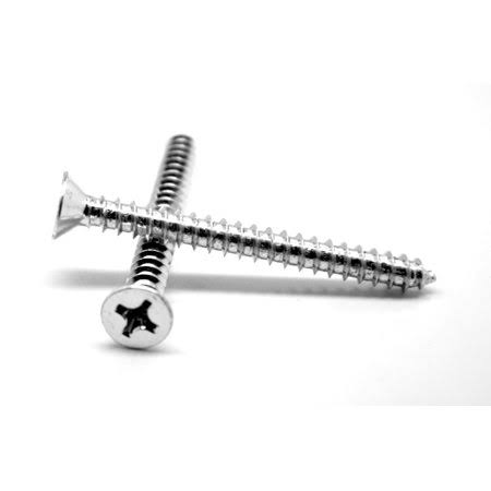 #12 x 1 1/2 inch Flat Head Sheet Metal Screw Stainless Steel 18-8 Pk 500 C29569