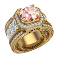 14K Gold Halo Engagement Ring 8.00 mm 6.85 carat S69207