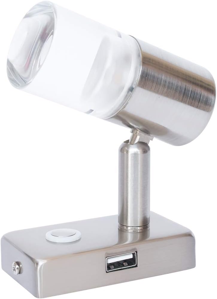 12V 2.2W Touch Switch Dimmable Warm Reading Light with USB Port, Pack of 2 H31274