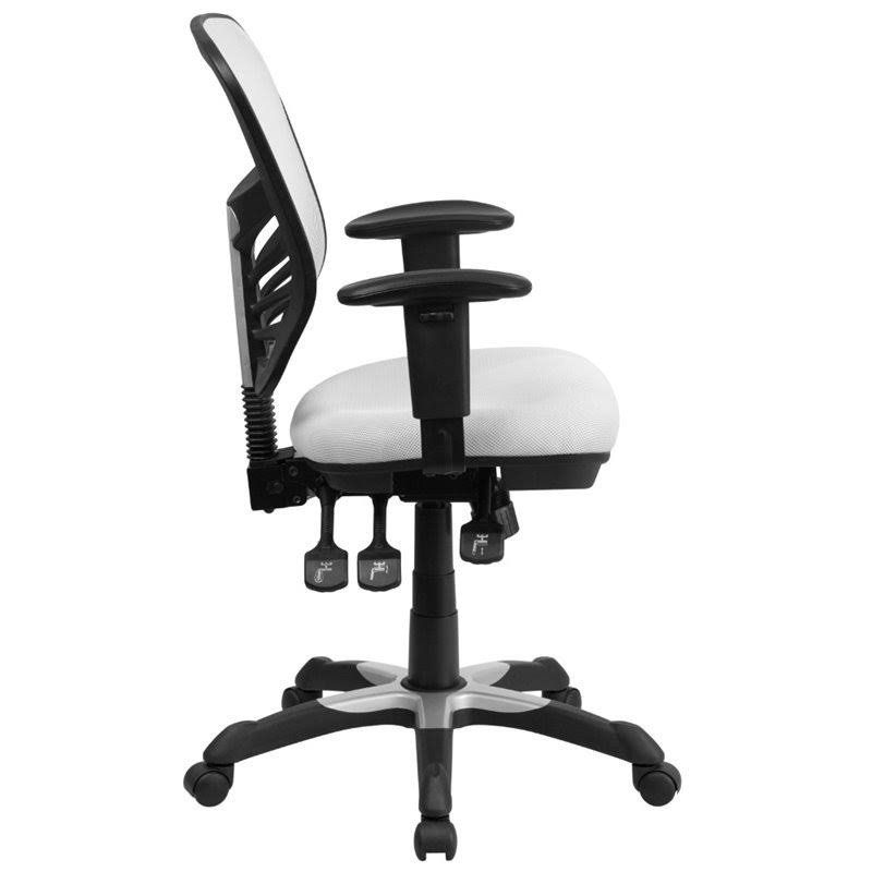 White Mid Back Mesh Swivel Office Chair D282001