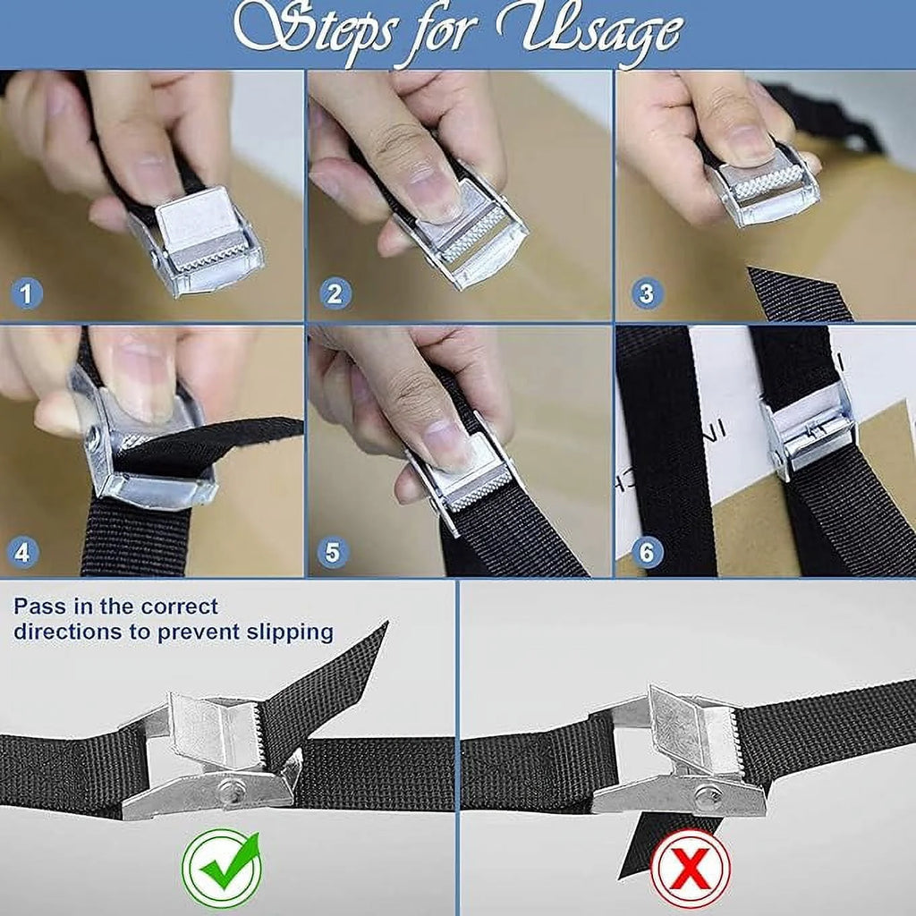 12 Packs 16ft Adjustable Cam Buckle Lashing Straps G714890