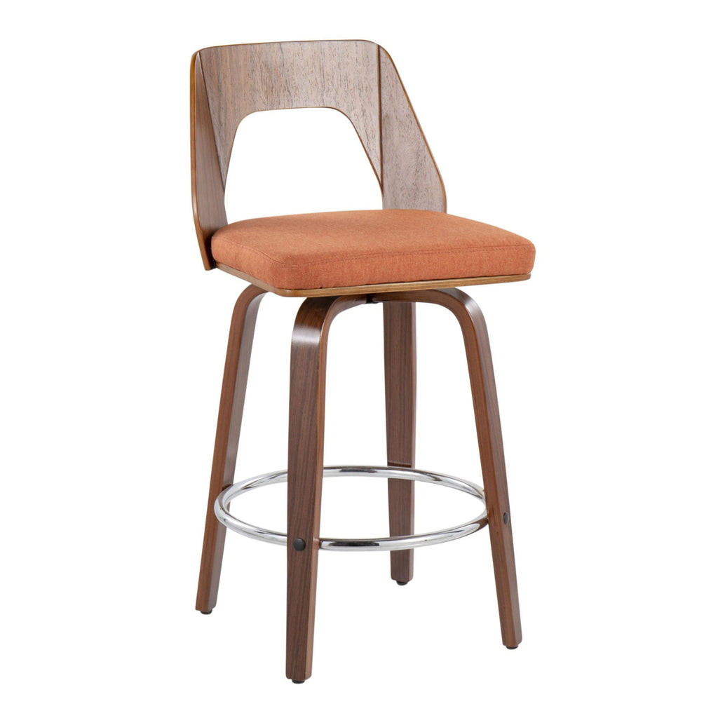 Mid-Century Modern Counter Stool Set Of 2 D445148