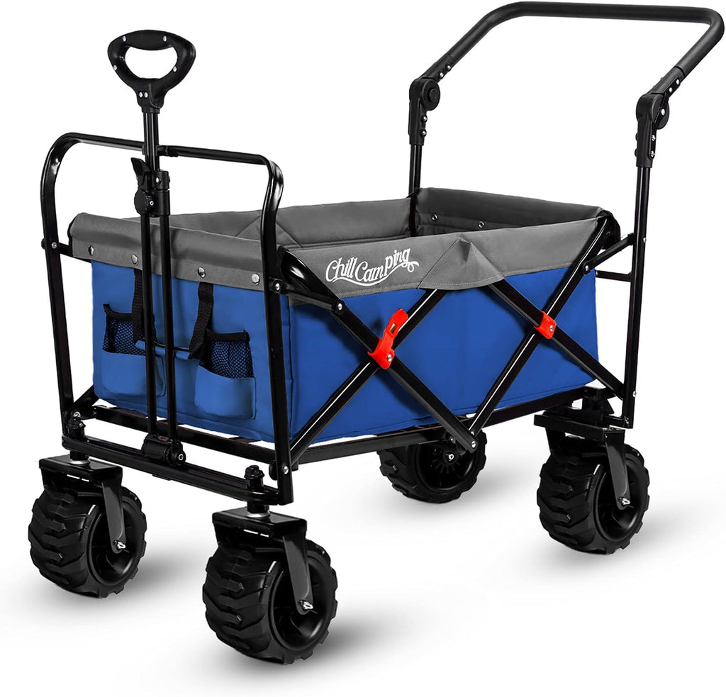 Purple All Terrain Heavy Duty Collapsible Beach Wagon with Big Wide Rubber Wheels O108906