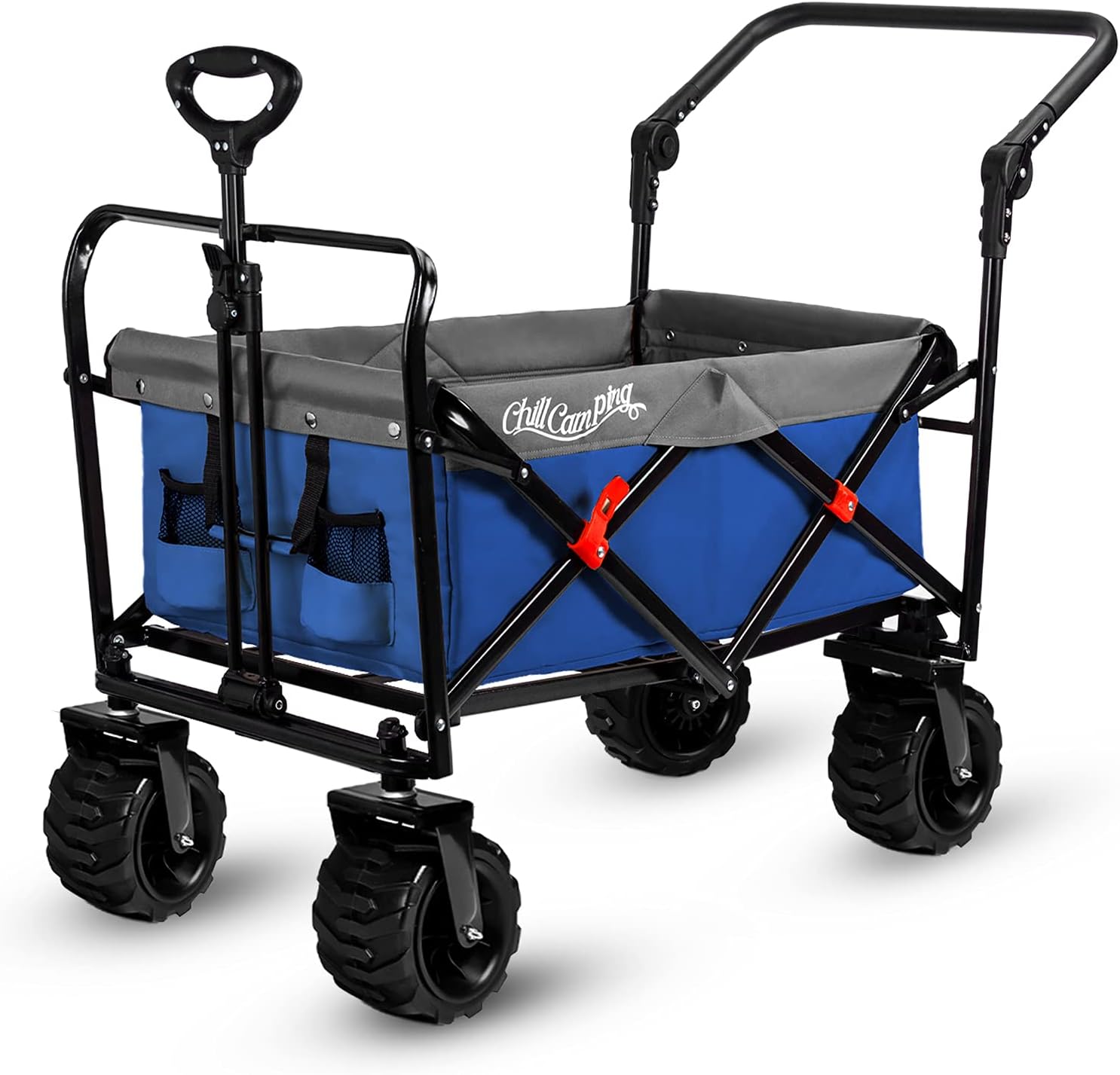 Purple All Terrain Heavy Duty Collapsible Beach Wagon with Big Wide Rubber Wheels O108906