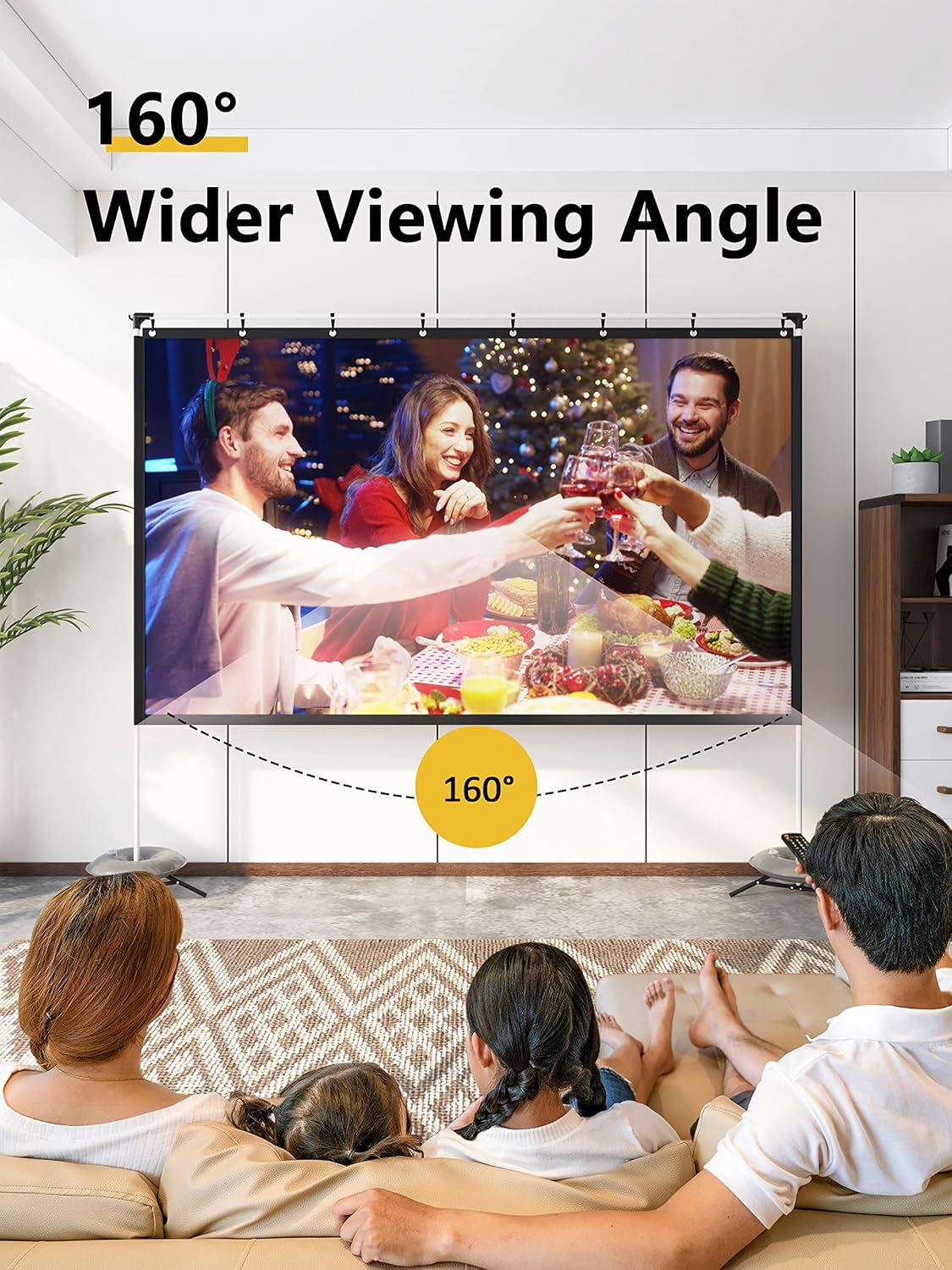100 Inch 16:9 Portable Projector Screen with Stand and Carry Bag N3442