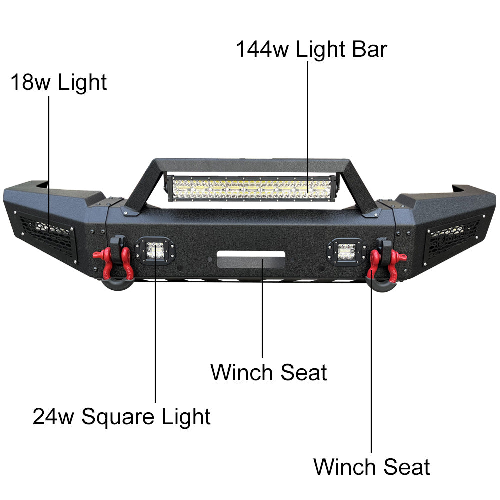Front Rear Bumpers For 1998-2003 Dodge Durango with Winch Seat R1244