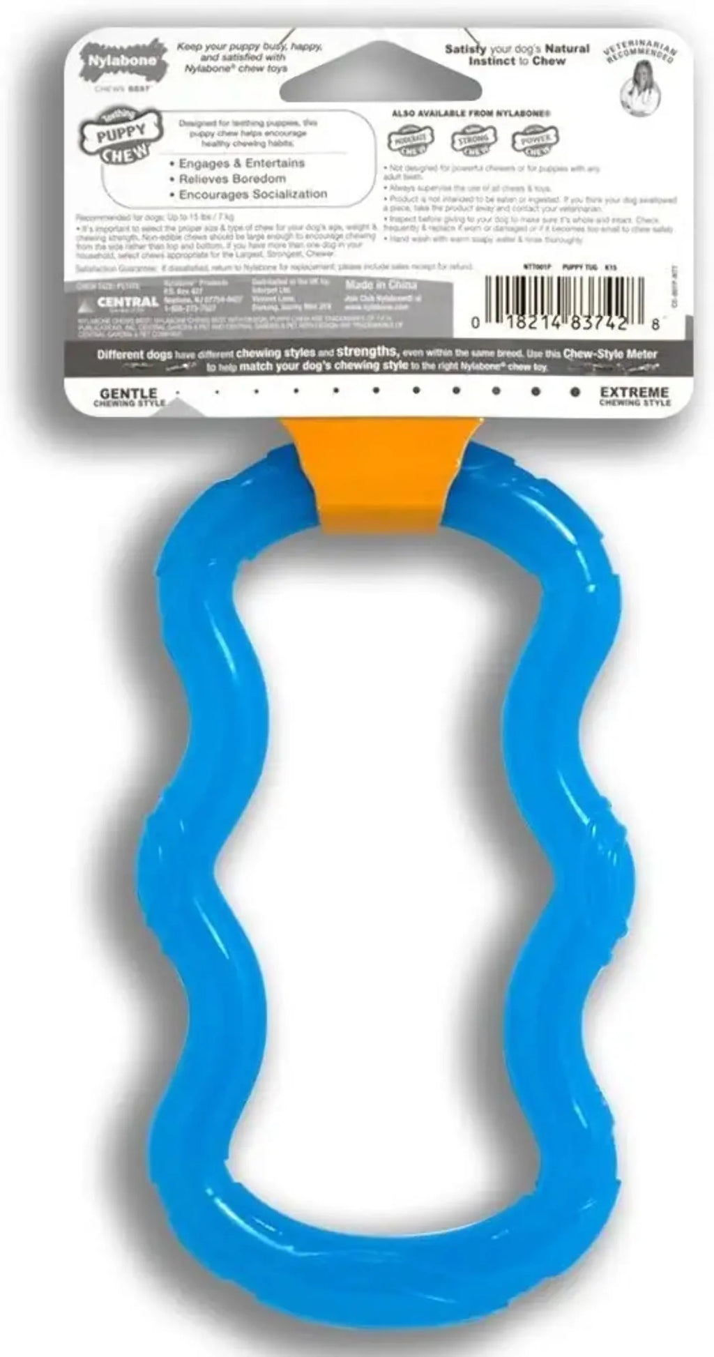 Puppy Chew Teethe 'N Tug Toy Blue V4121