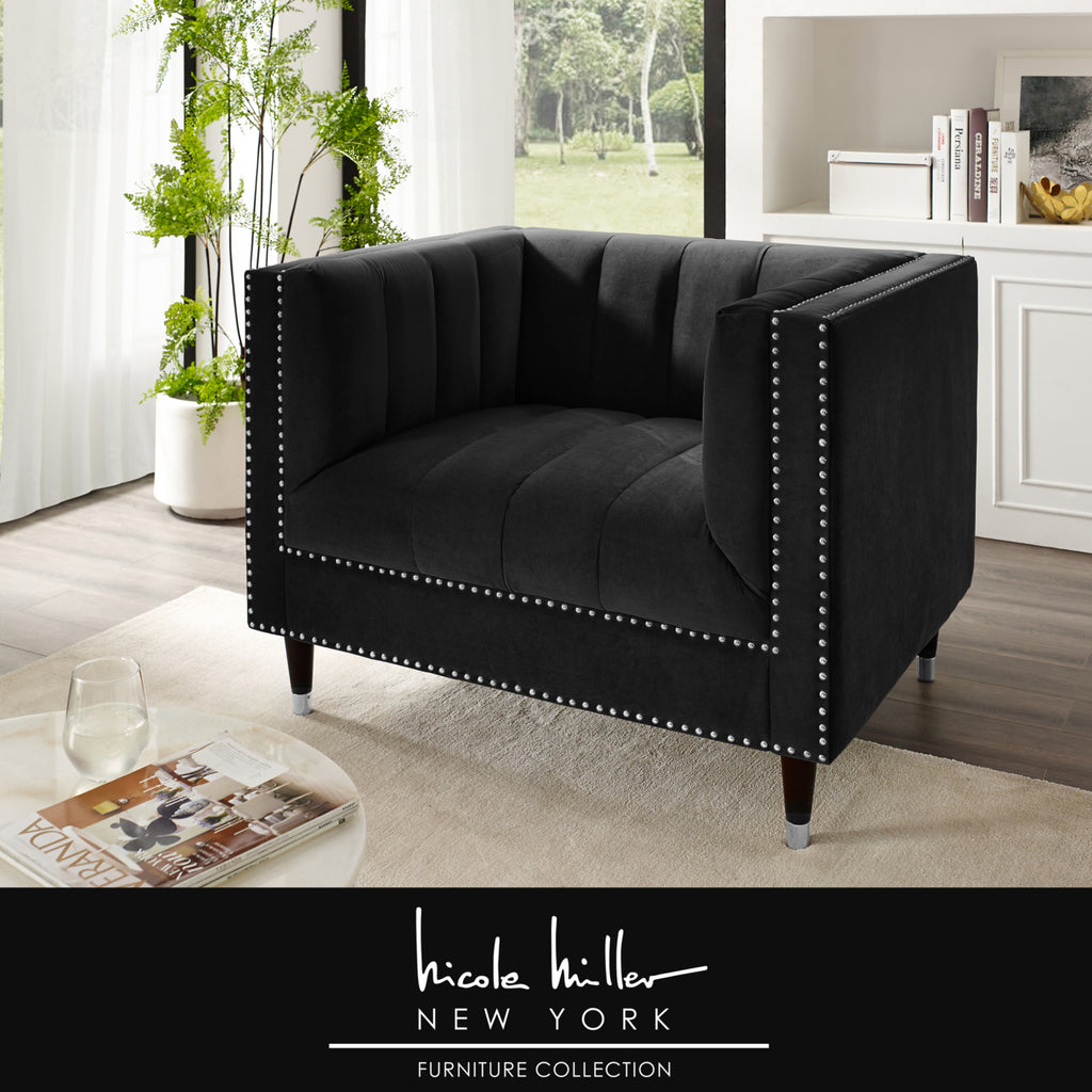 Velvet Club Chair or Sofa with Metal Legs F566