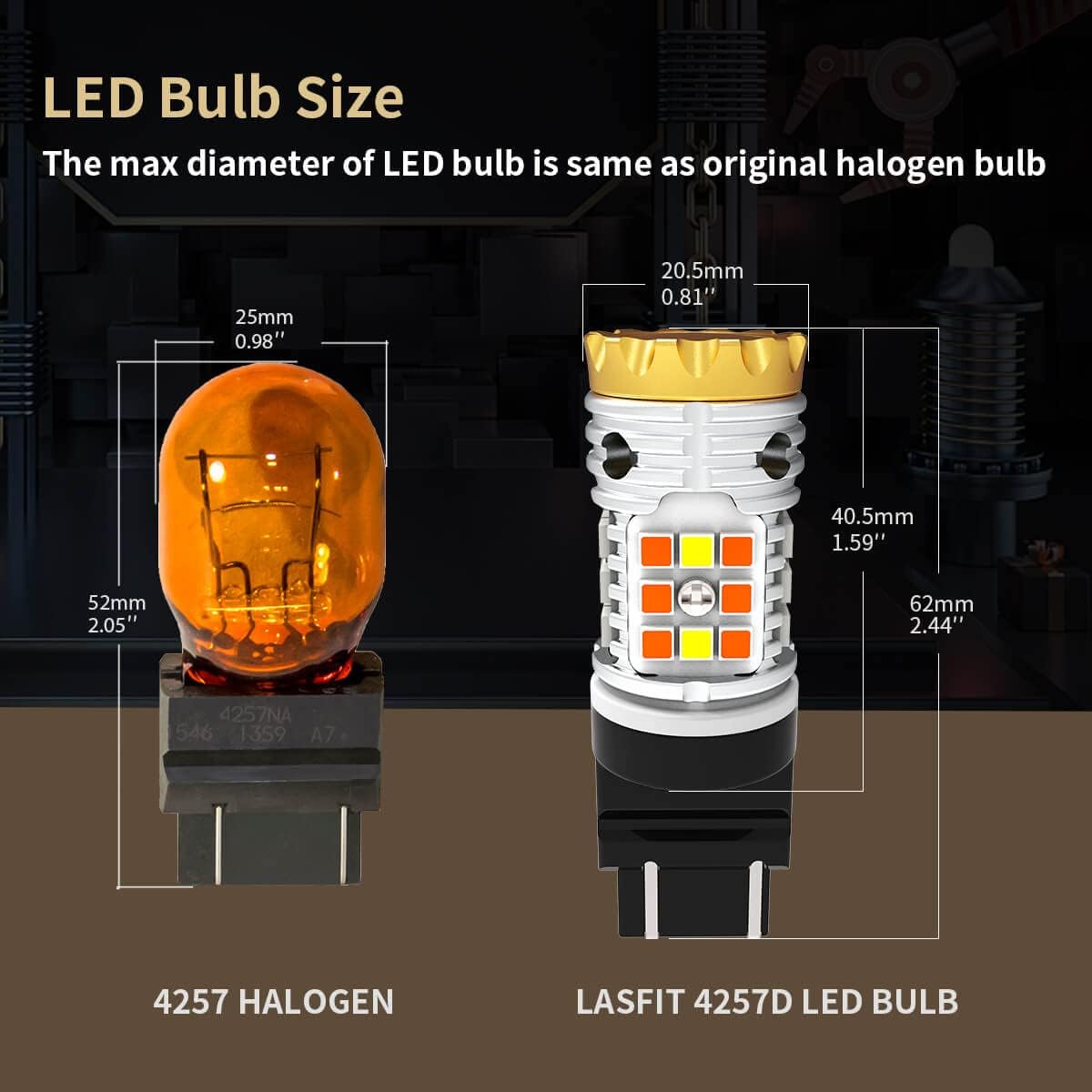 4257 LED Bulb Switchback Front Turn Signal Canbus Ready Amber Blinker White DRL (2 Pack) G19613