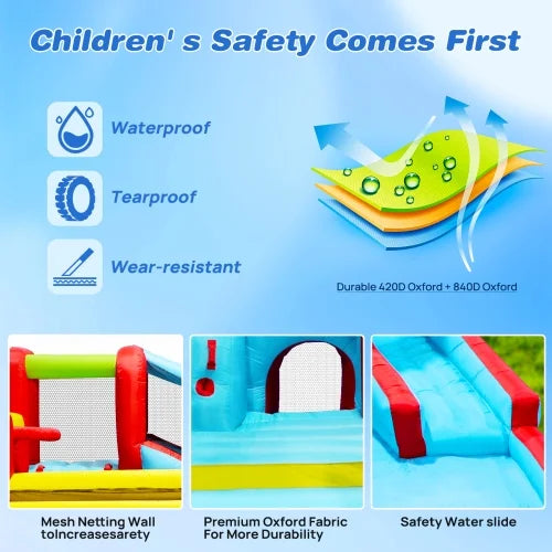 7 in1 Inflatable Water Park Bouncer with Splash Pool F9017