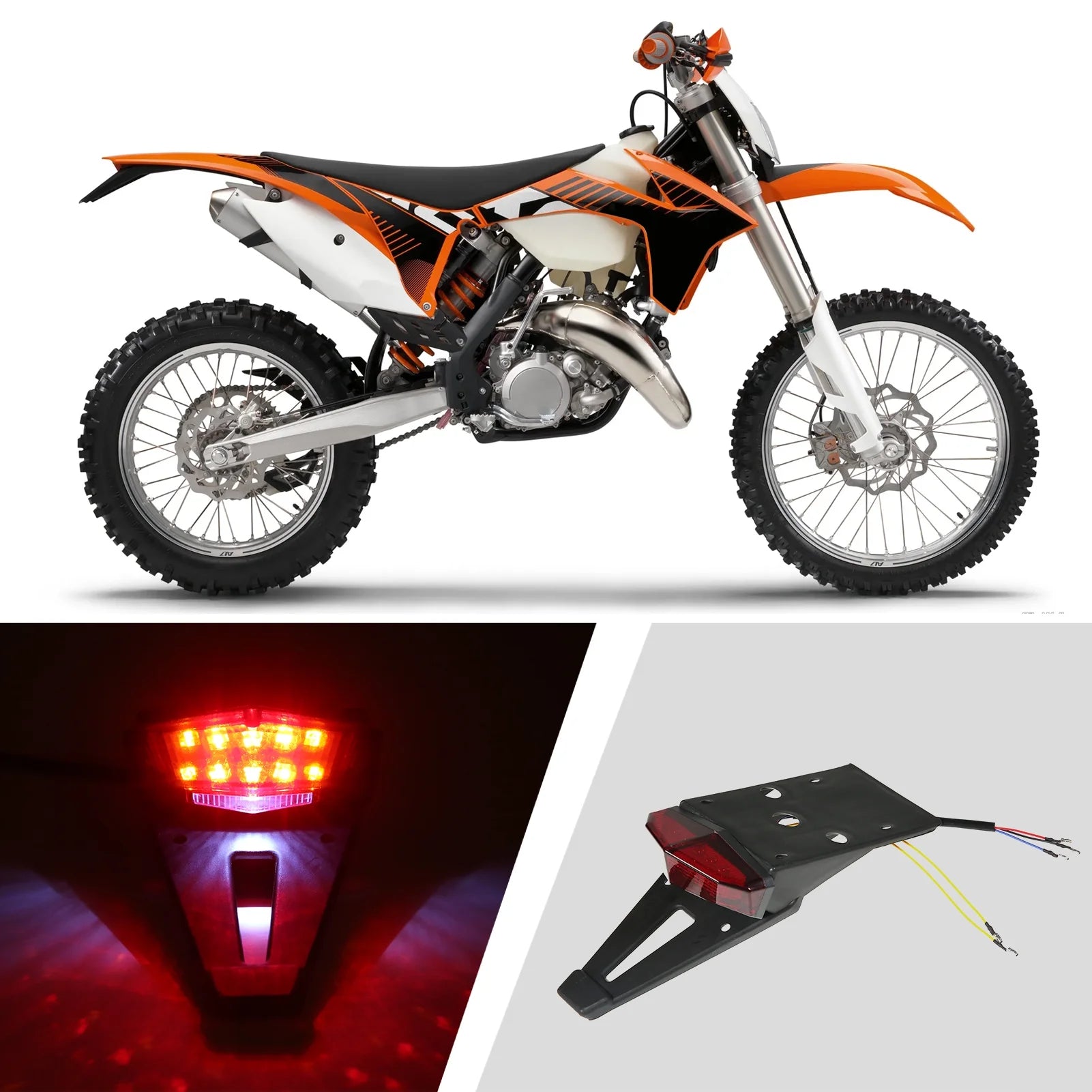 Rear Mount LED Tail Light Brake Lamp for Motorcycle Dirt Bike E870