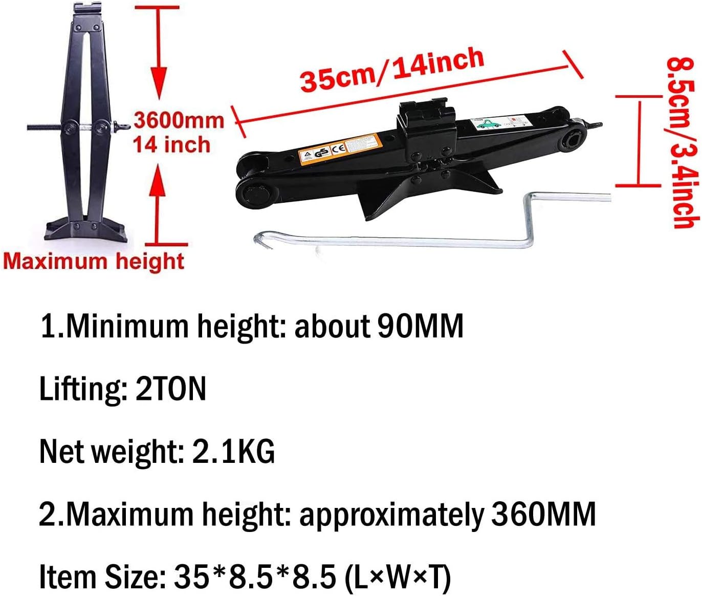 Spare Tire Tool and 2 Ton Scissor Jack Set, Pack of 2 R5577