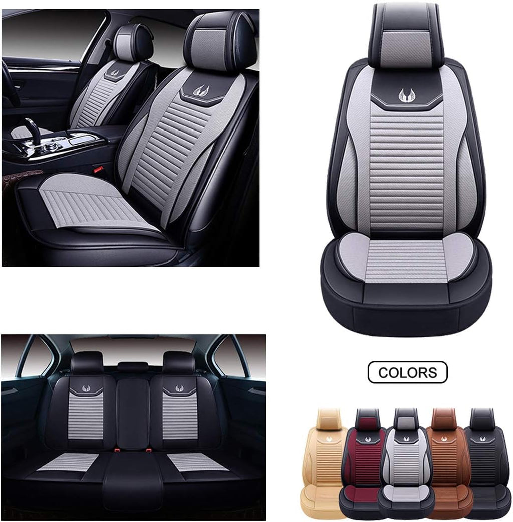 Red Faux Leather Car Seat Covers Set T332686