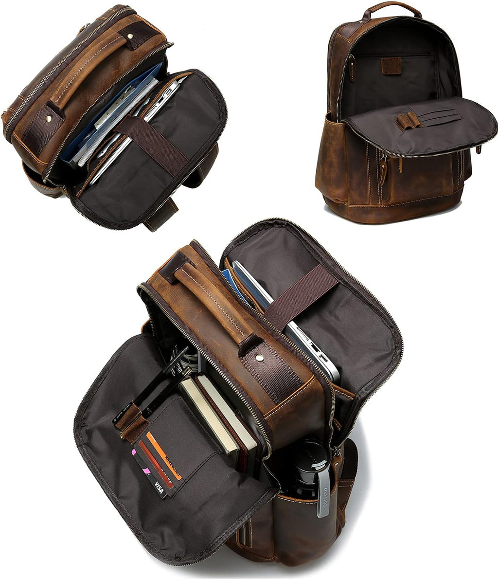 Vintage Full Grain Leather Backpack R7935