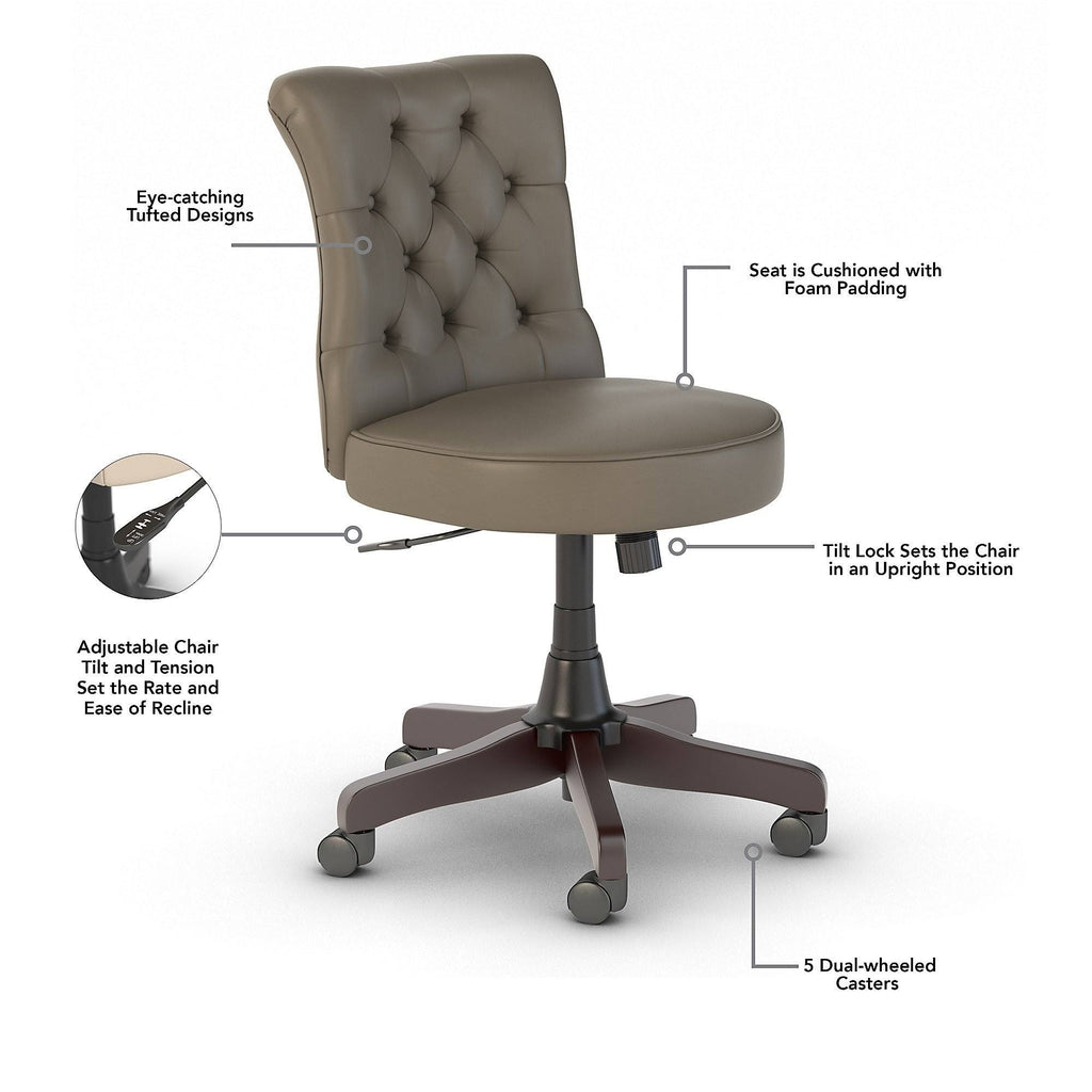 Cream Fabric Tufted Office Chair M96531