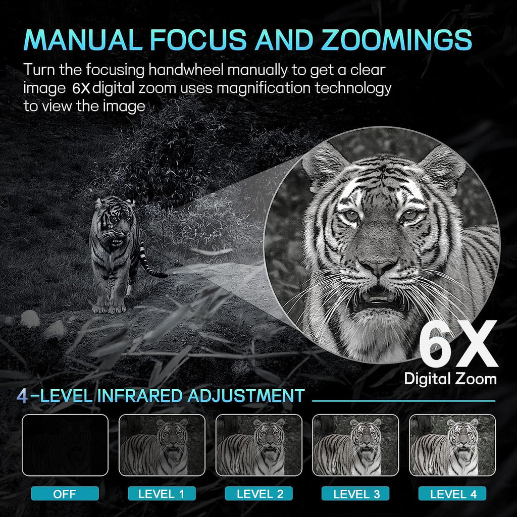 Night Vision Binoculars with 32GB SD Card 24MP/1080P 6x Zoom O34700