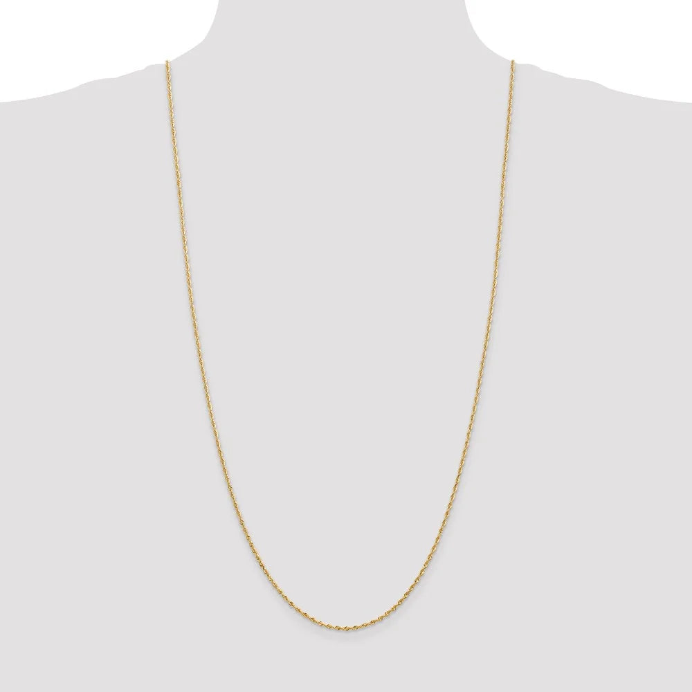 14kt Yellow Gold Diamond Cut Rope Chain 30 inch Lobster Clasp N270