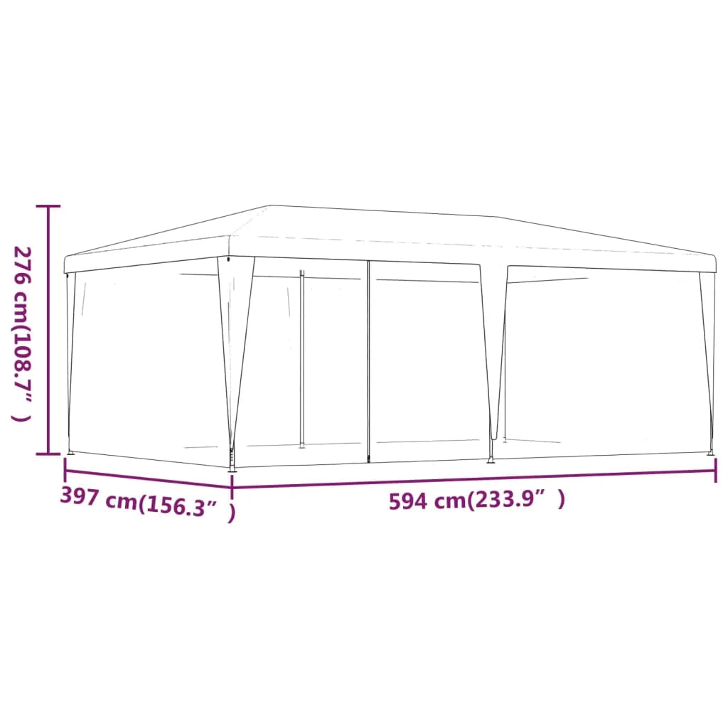 Party Tent with 6 Mesh Sidewalls Blue 19.7'x13.1' HDPE S263365