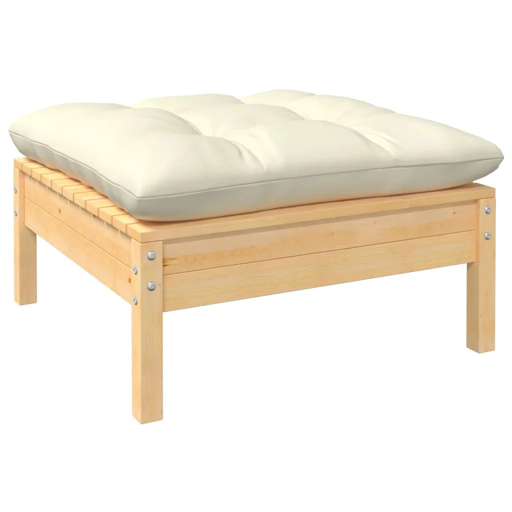 2-Seater Patio Sofa with Cushions Solid Pinewood H39428