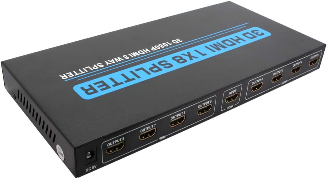 8 Ports HDMI Powered Splitter 4K x 2K 1080P 3D Support Pack of 2 S60511