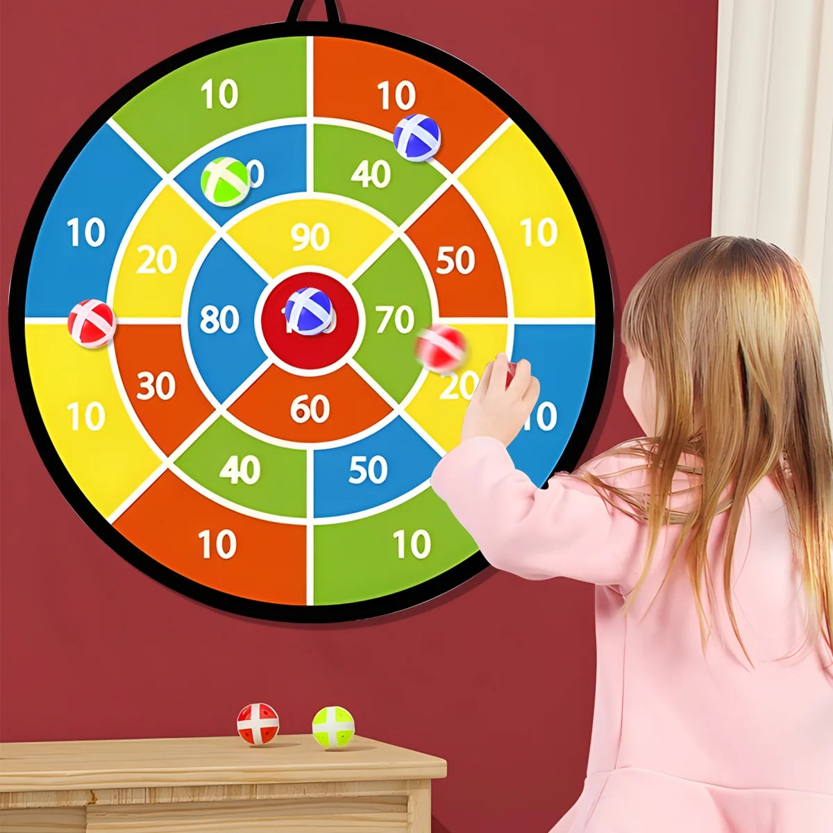 28" Double-Sided Dart Board with 12 Sticky Balls and 6 Darts F423