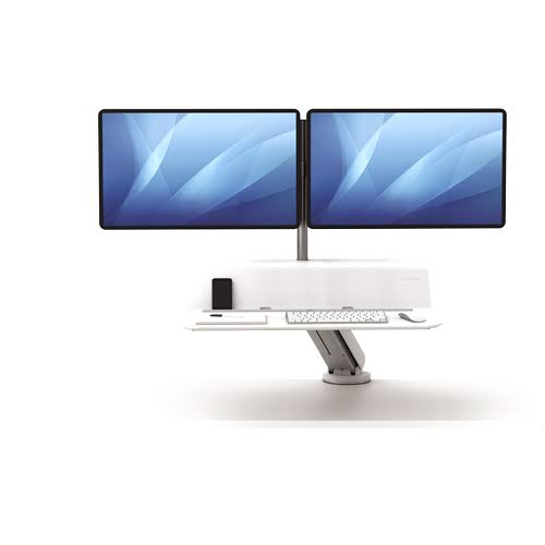 White Dual Sit-Stand Workstation V1928