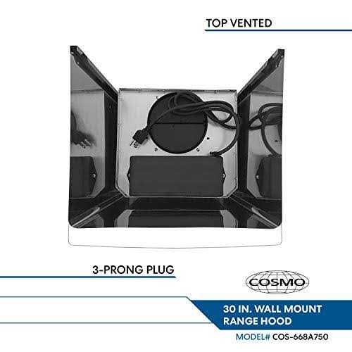 30x22 Wall Mount Range Hood with Glass, Stainless Steel A685706