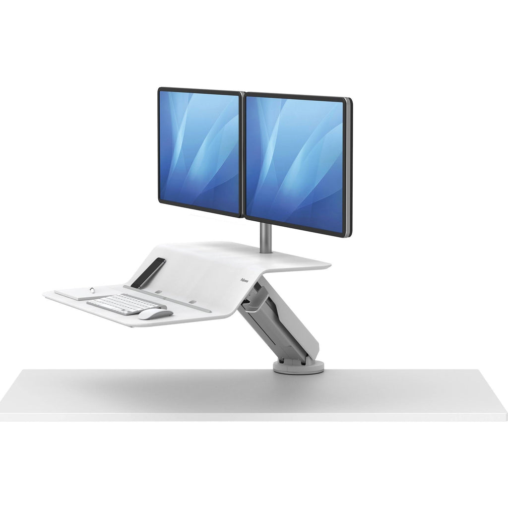 White Dual Sit-Stand Workstation V1928