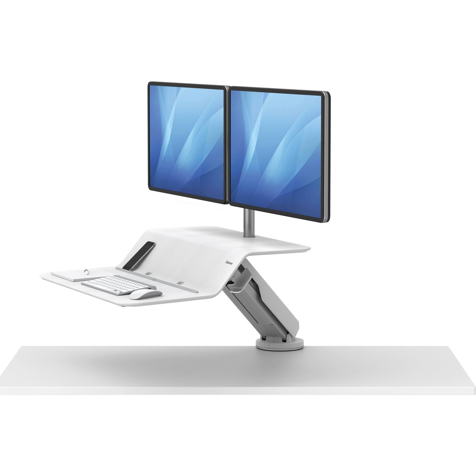 White Dual Sit-Stand Workstation V1928