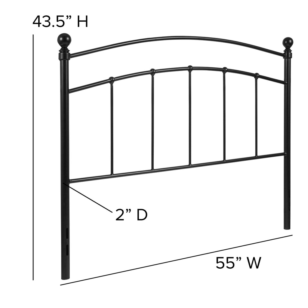 Black Contemporary Open Vertical Headboard - Full Size S977065