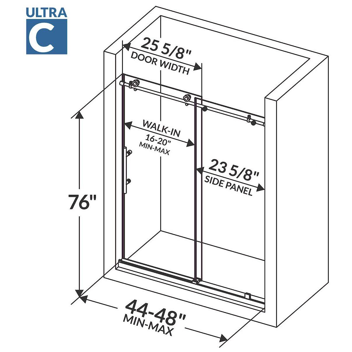 Frameless Sliding Shower Door Chrome Q801247