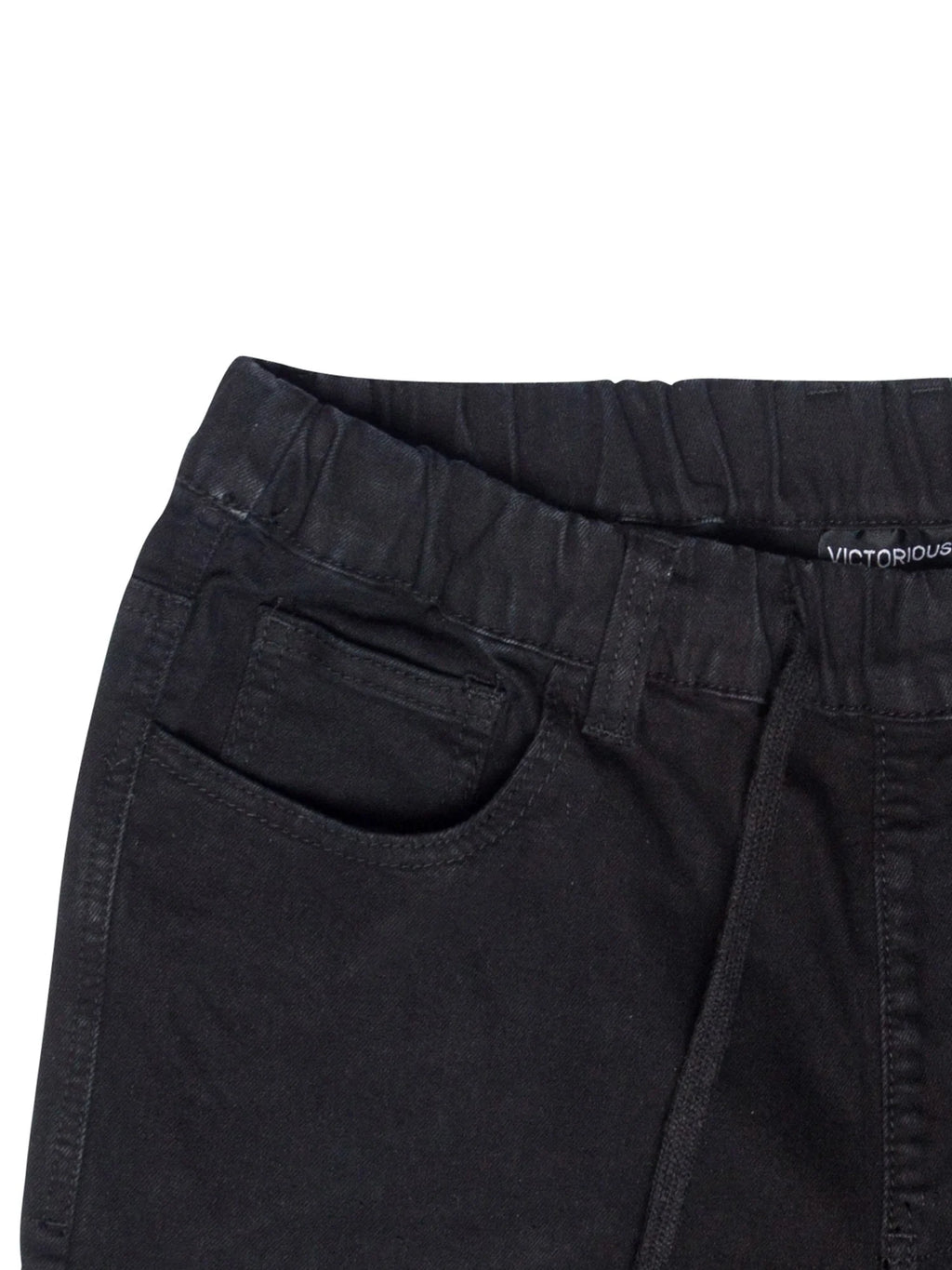 Slim Fit Biker Denim Jogger Jeans Black 4XL P12753