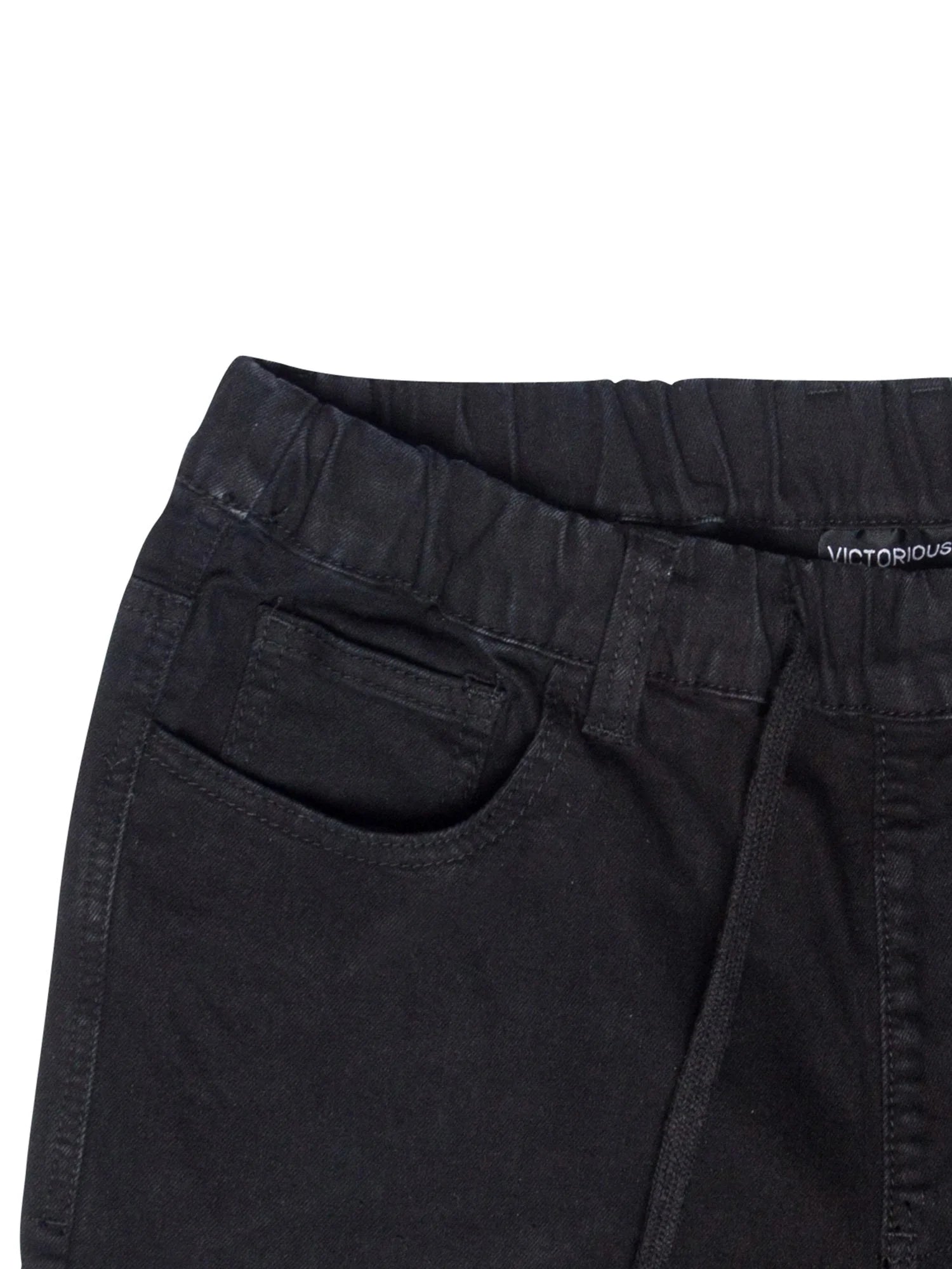 Slim Fit Biker Denim Jogger Jeans Black 4XL P12753