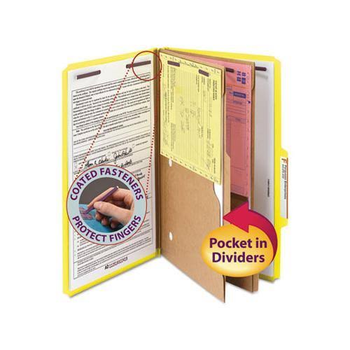 Yellow Legal Classification Folders with Fasteners E2472