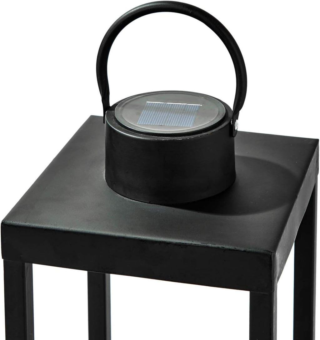 Matte Black Metal Candle Holder Lantern Y4543