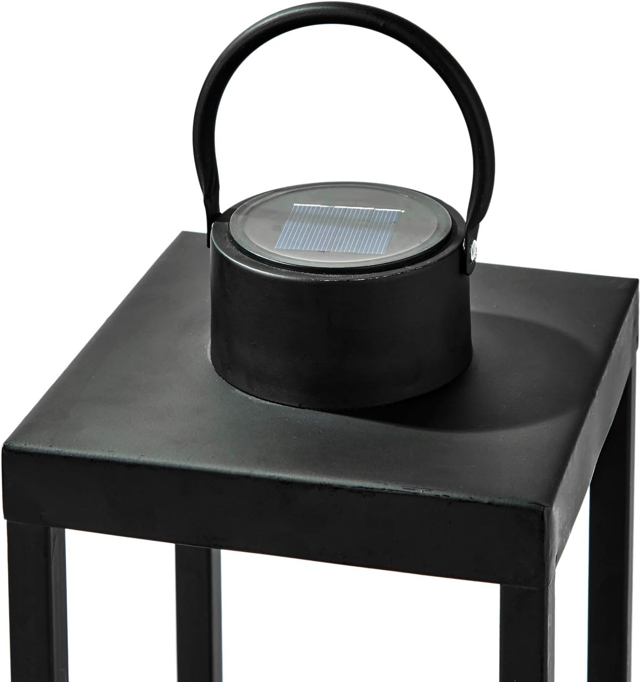 Matte Black Metal Candle Holder Lantern Y4543