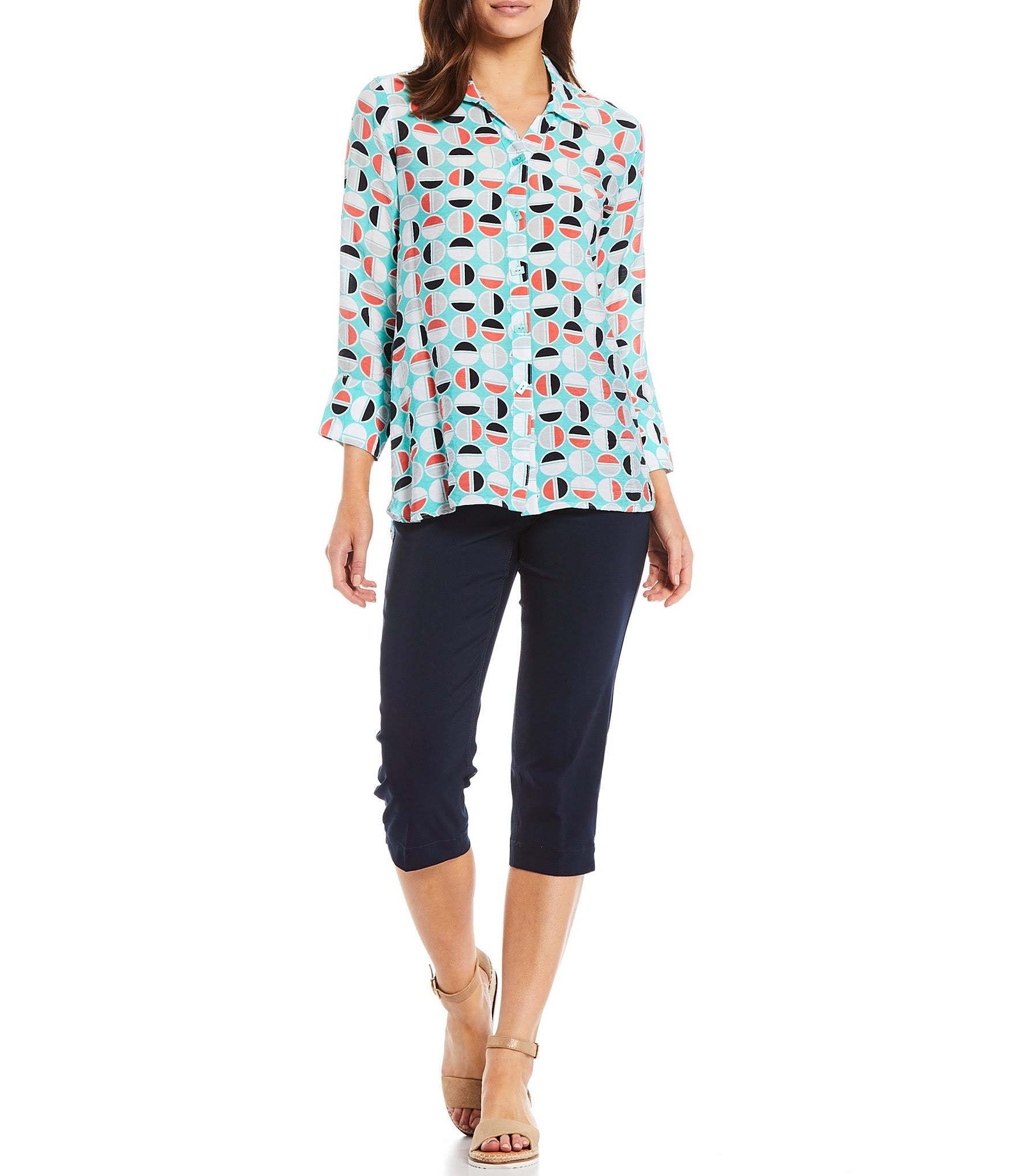 Denim Pull-On Capri Pants O1460