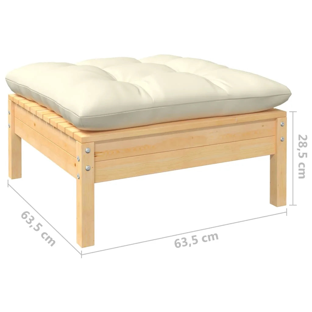 2-Seater Patio Sofa with Cushions Solid Pinewood H39428