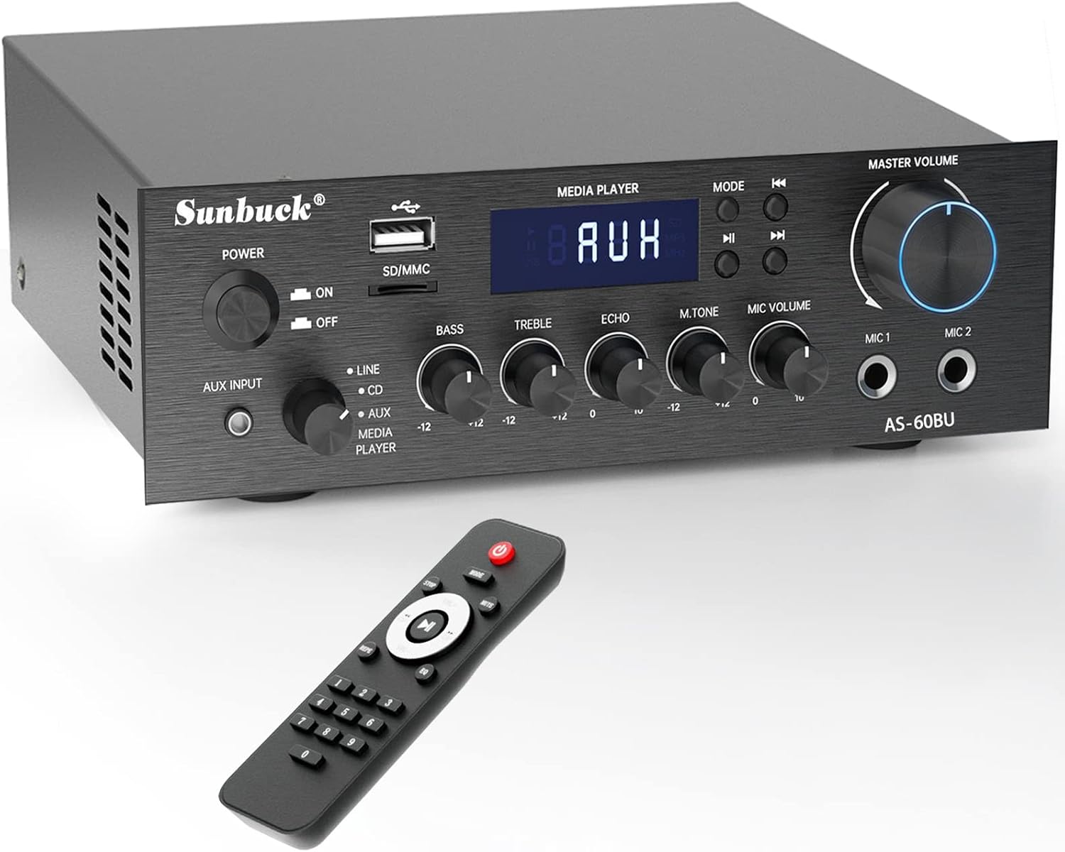 180W Wireless Bluetooth Stereo Amplifier, Dual Channel, Pack of 2 J942
