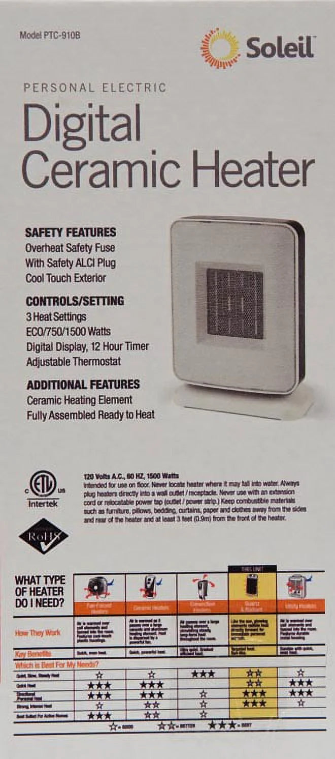 Portable Ceramic Space Heater B321