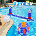 Inflatable Pool Volleyball Game Set with Basketball Hoops V1785