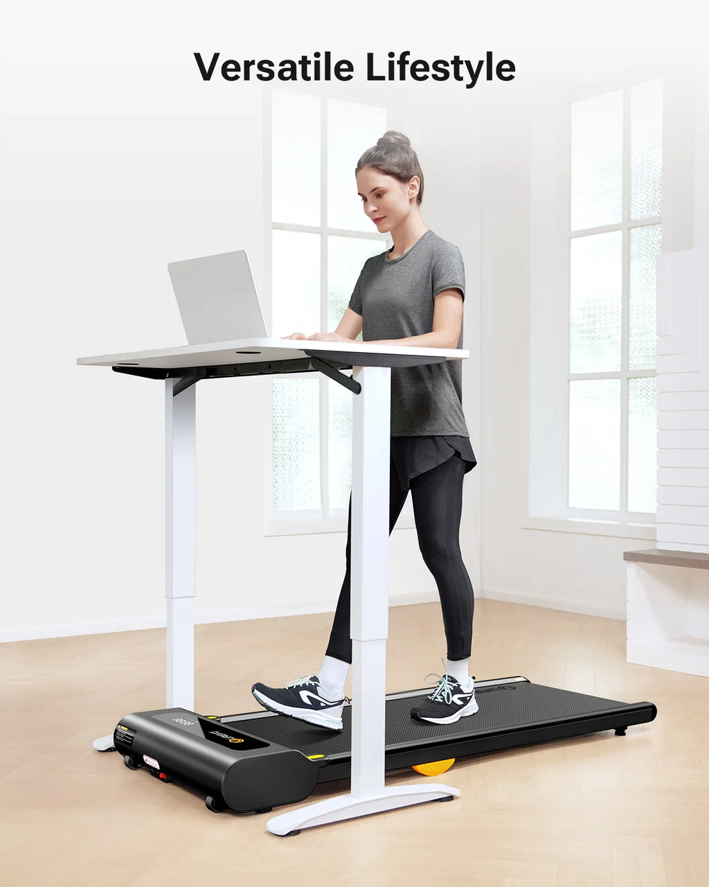 Under Desks Treadmill Walking Pad, Mini Treadmill 2.25HP 265 lb Capacity with Remote Control O9424
