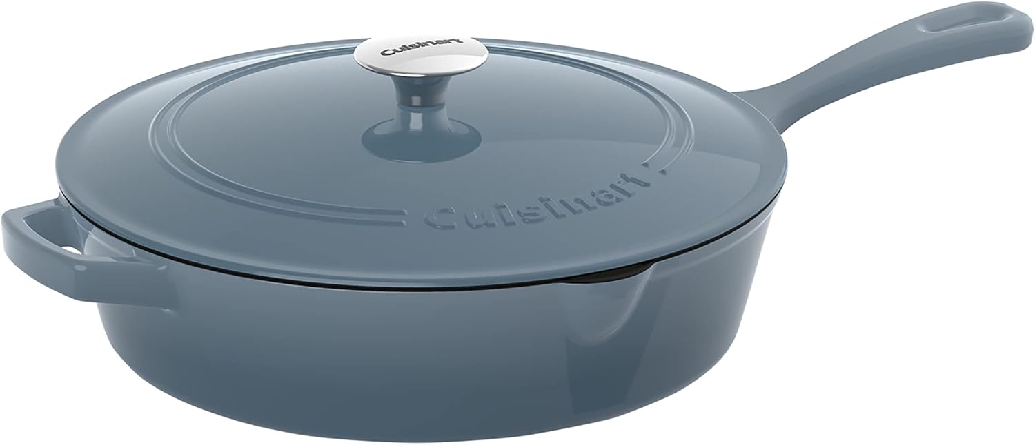 Cardinal Red Enameled Cast Iron 12-Inch Chicken Fryer with Cover I467